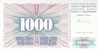 Bosnia and Herzegovina 1.000 Dinara, 1994 image